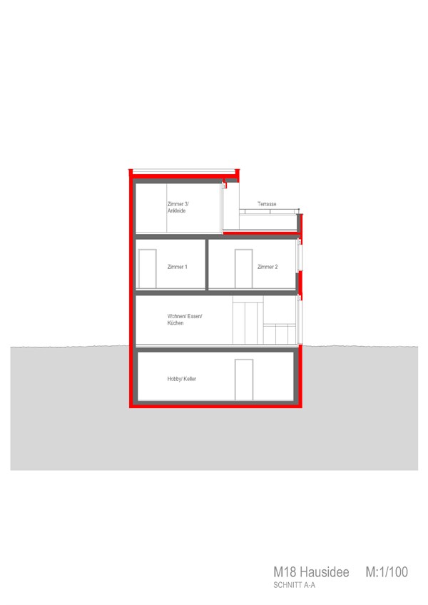 Einfamilienhaus M18 - Seitenansicht